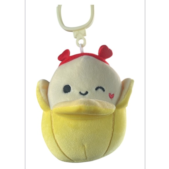Squishmallows  Junie Yellow Plush Banana Keychain Bag Clip NWT - Picture 2 of 5